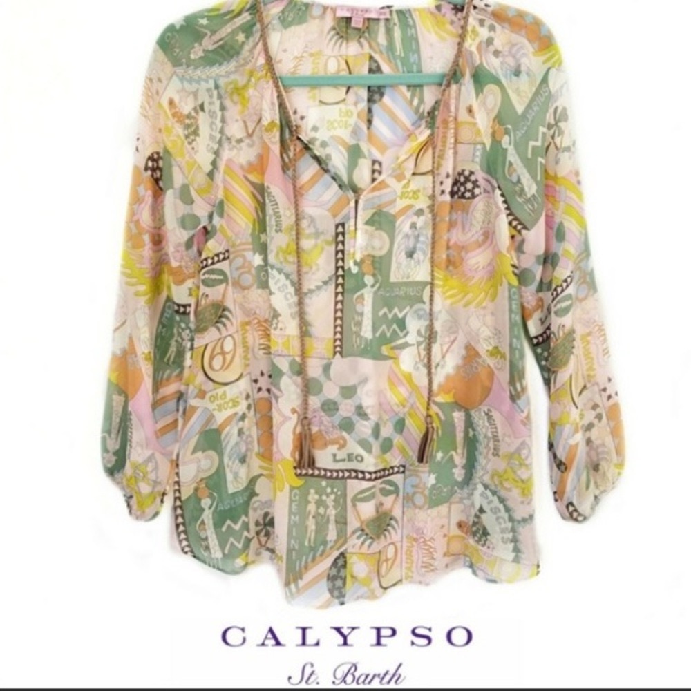 Calypso Boho Festival Horoscope Silk Top
